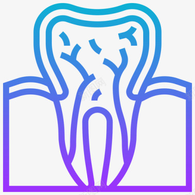 牙齿人体器官16梯度图标