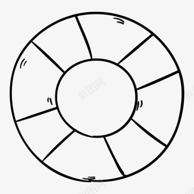 救生圈救生员夏季图标
