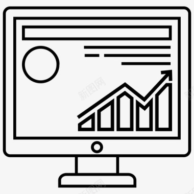 在线分析条形图报告增长分析图标