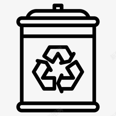 垃圾箱生态系统1线性图标