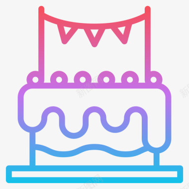 蛋糕生日135渐变色图标