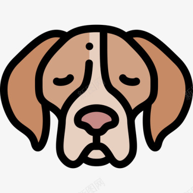 猎犬犬种9线性颜色图标