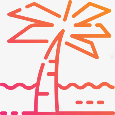 棕榈树巴西7线性梯度图标