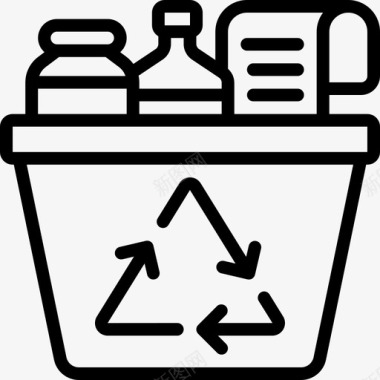 回收箱垃圾4线性图标