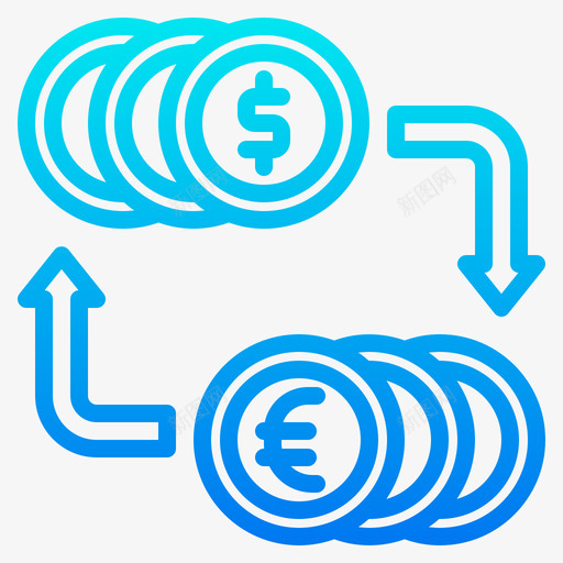 货币兑换银行11梯度svg_新图网 https://ixintu.com 货币 兑换 银行 梯度
