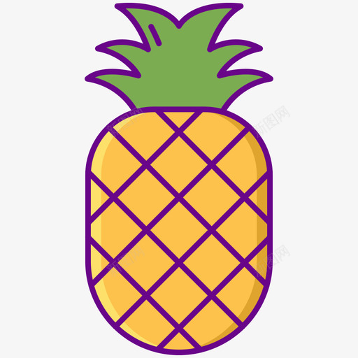 菠萝热带55线形颜色svg_新图网 https://ixintu.com 菠萝 热带 线形 颜色
