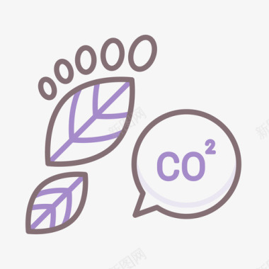 碳足迹回收中心线性颜色图标