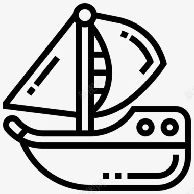 船帆船海上图标