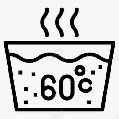 热水洗衣房51线性图标