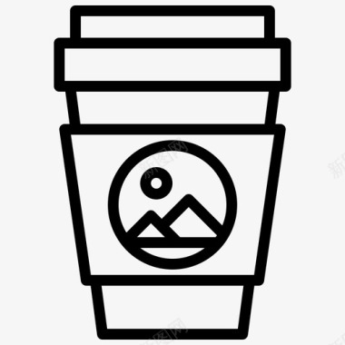 咖啡品牌16线性图标