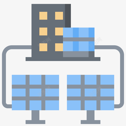 太阳能电池智能城市44扁平svg_新图网 https://ixintu.com 太阳能电池 智能 城市 扁平