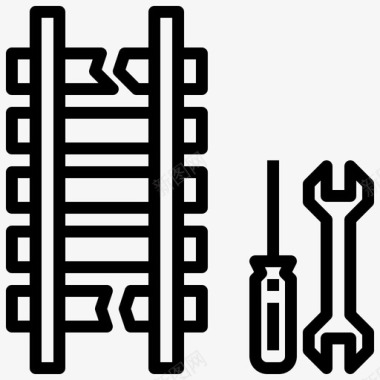 修理43号铁路直线图标