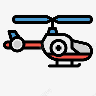 直升机紧急15线性颜色图标