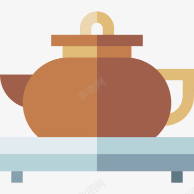 茶壶瓷器70扁平图标