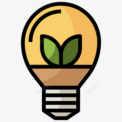 灯泡可持续能源48线性颜色svg_新图网 https://ixintu.com 灯泡 持续 能源 线性 颜色