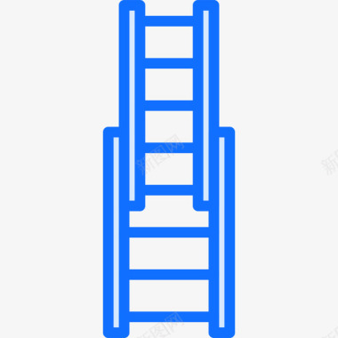 梯子消防员18蓝色图标