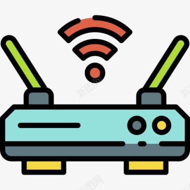 路由器黑客56线性颜色图标