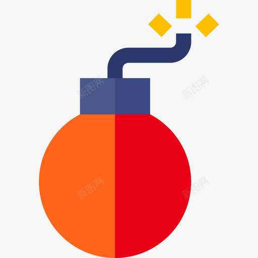 炸弹网络安全52扁平svg_新图网 https://ixintu.com 炸弹 网络安全 扁平