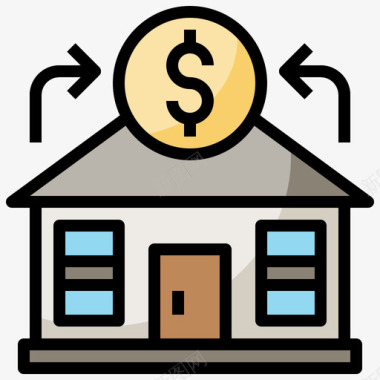 房地产贷款10线性颜色图标
