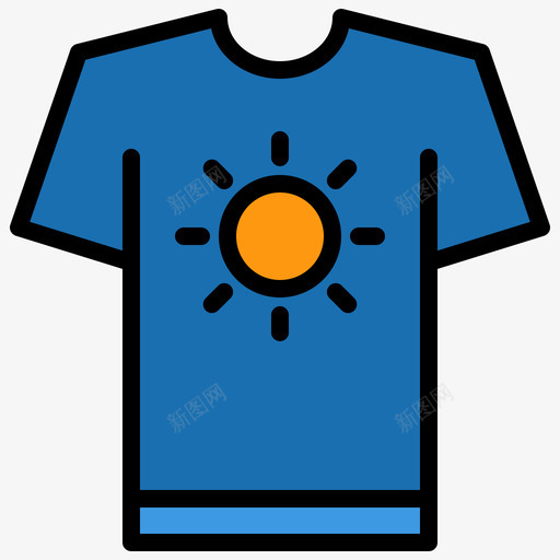 T恤夏季20线性颜色svg_新图网 https://ixintu.com 夏季 线性 颜色