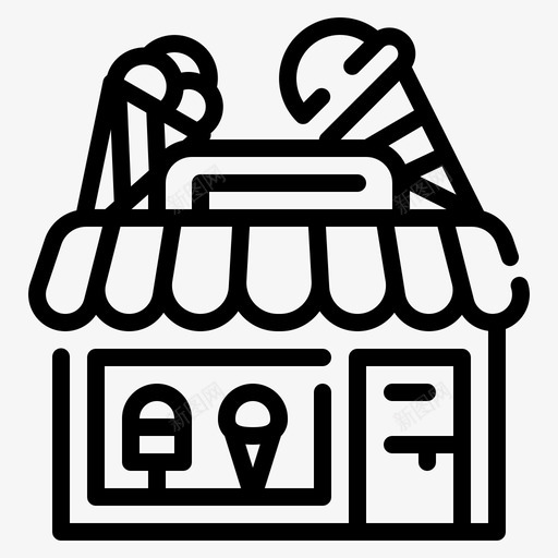 冰淇淋店商店和商店1线性svg_新图网 https://ixintu.com 商店 冰淇淋 线性