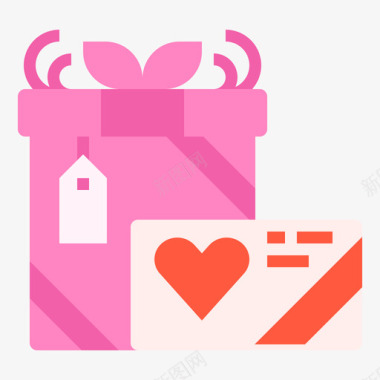 礼品盒浪漫爱情10扁平图标