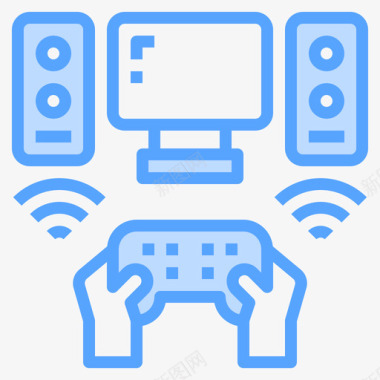 无线连接游戏控制器16蓝色图标