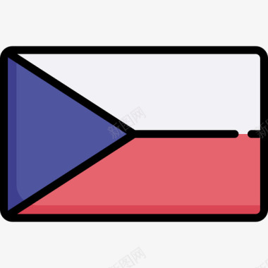 捷克共和国国旗18线颜色图标
