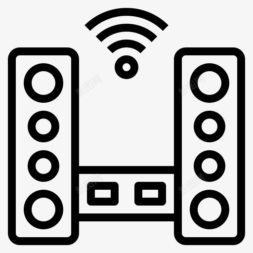 家庭影院智能家居79线性svg_新图网 https://ixintu.com 家庭影院 智能家居 线性