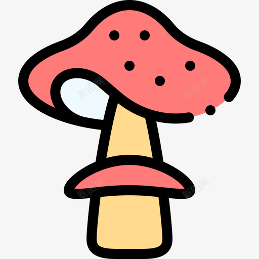 蘑菇自然花1线形颜色svg_新图网 https://ixintu.com 蘑菇 自然 线形 颜色