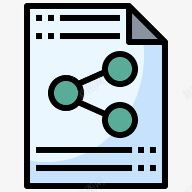 文件共享网络技术20线性颜色图标