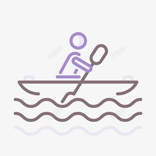 皮划艇水上运动3线性颜色svg_新图网 https://ixintu.com 皮划艇 水上运动 线性 颜色