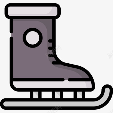 溜冰鞋北极29线性颜色图标