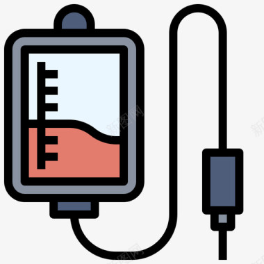静脉滴注生理盐水慈善92线性颜色图标
