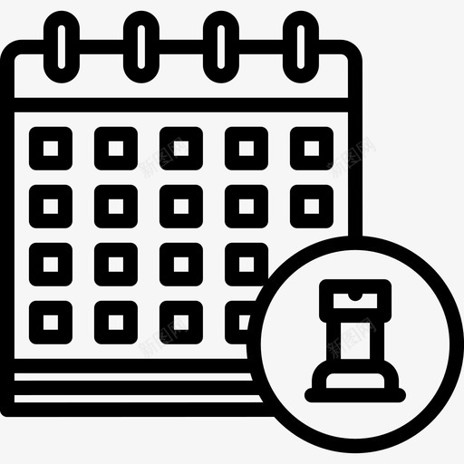 日历国际象棋12直线svg_新图网 https://ixintu.com 日历 国际象棋 直线