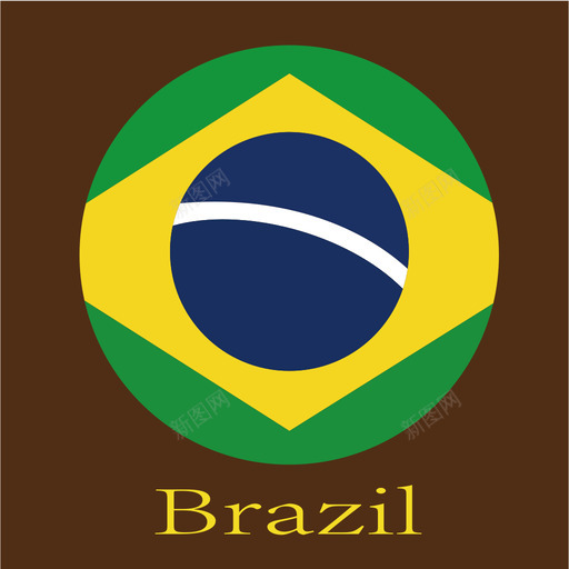 Brazilsvg_新图网 https://ixintu.com Brazil 填充 简约 扁平 多色 圆润