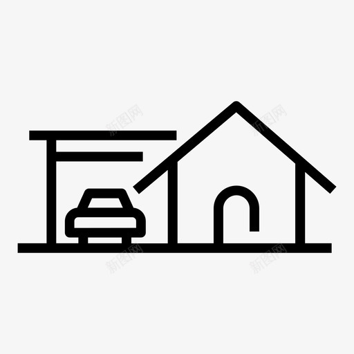 车库停车场房地产svg_新图网 https://ixintu.com 车库 房地产 停车场 车辆 线图 图标