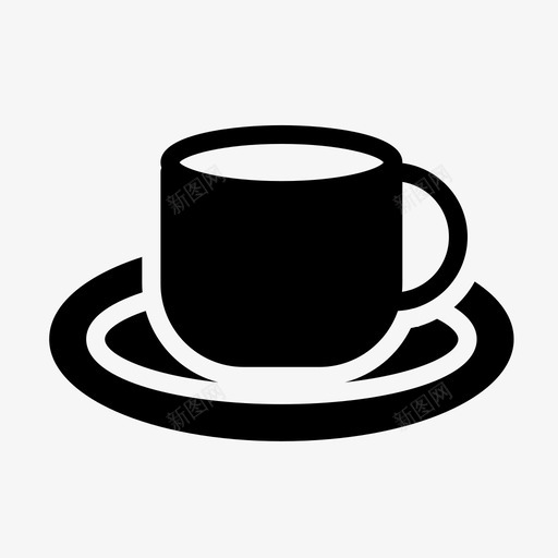 咖啡杯子盘子svg_新图网 https://ixintu.com 杯子 咖啡 盘子 食物 字形 图标