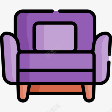 躺椅家具62线性颜色图标