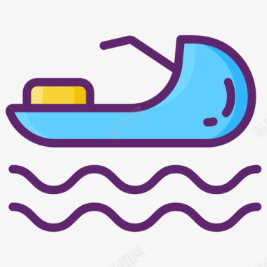 喷气式摩托艇热带54线形颜色图标