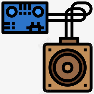 音箱电子元件线性颜色图标
