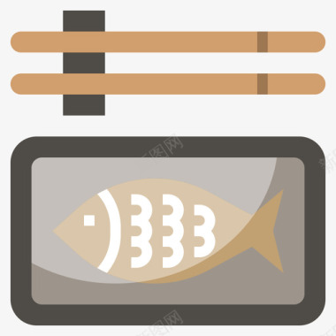 鱼东方食物8扁平图标