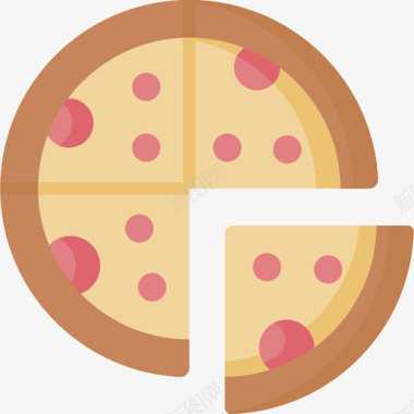 披萨国际食品17扁平图标