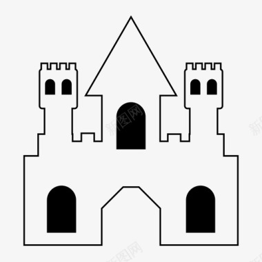 城堡建筑大厦图标