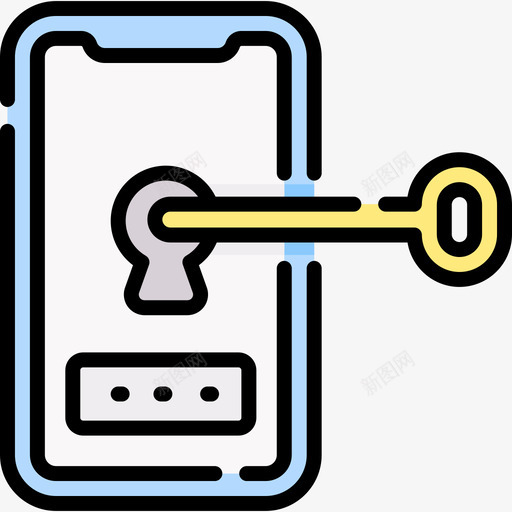 智能手机网络安全57线性彩色svg_新图网 https://ixintu.com 智能 手机 网络安全 线性 彩色