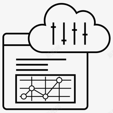 云网站业务数据云计算图标