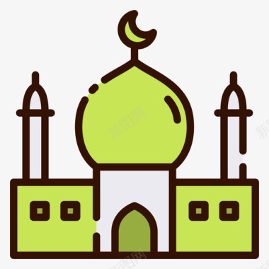清真寺精神30线条色彩图标