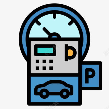 停车收费表公共服务8线形颜色图标