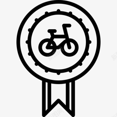 徽章38号自行车直线型图标