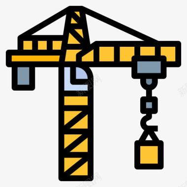 起重机结构182线性颜色图标
